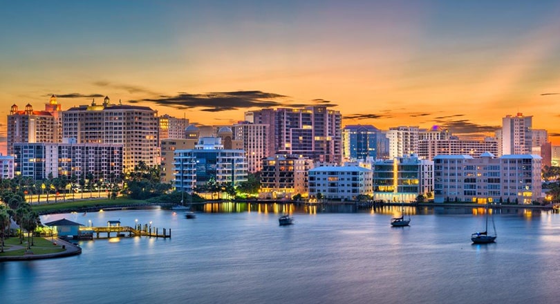 aerial of downtown sarasota