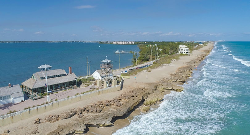 aerial of house of refuge in stuart florida