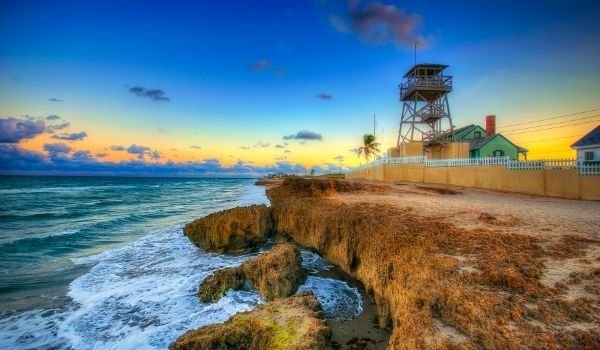 stuart's house of refuge at sunset