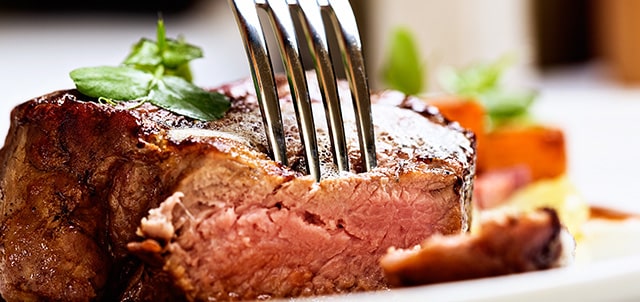 steak plate closeup