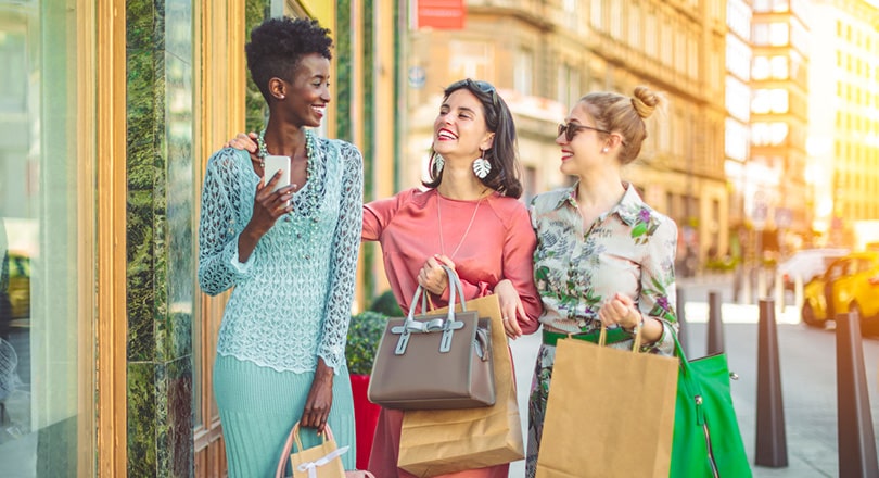 group of women shopping near buckhead