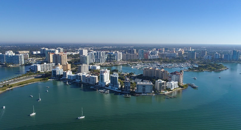 aerial of downtown sarasota