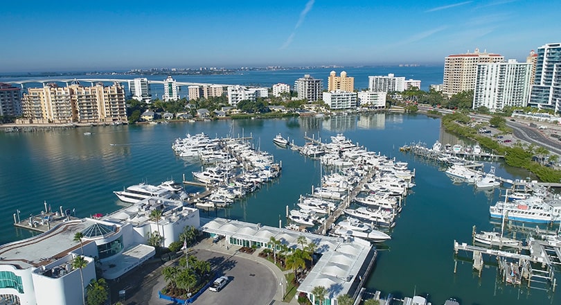 aerial of marina jack