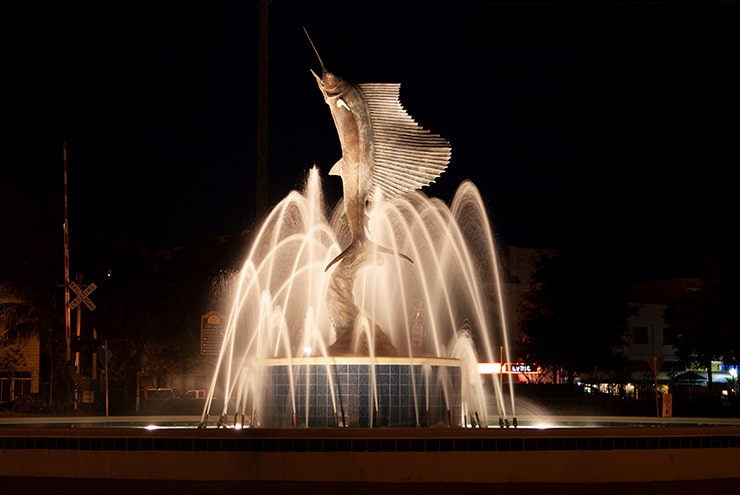 sailfish fountain in downtown stuart