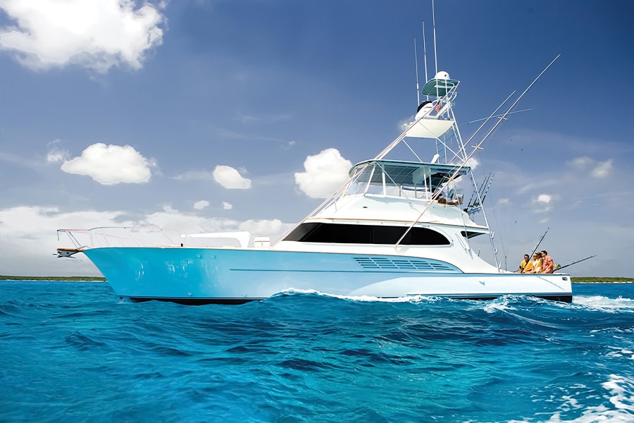 boat on the ocean near hutchinson island