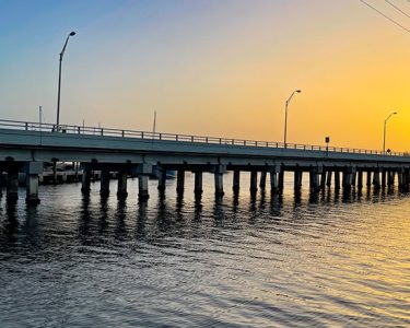 stuart bridge at sunset