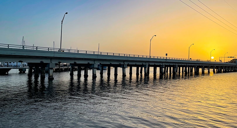 stuart bridge at sunset