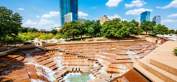 Fort Worth Water Gardens in Dallas Texas