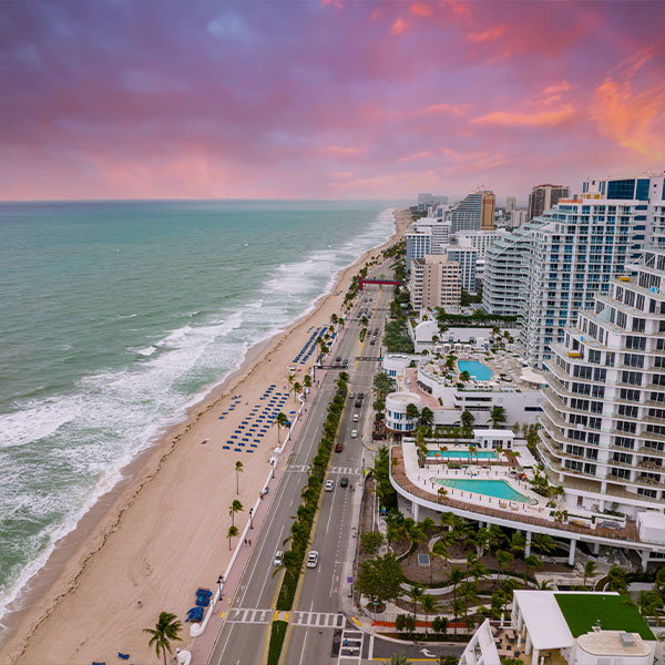 aerial of the Fort Lauderdale Beach Resorts