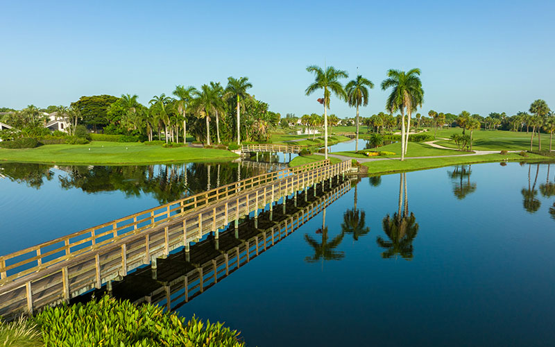 Bridge Over Water At Golf Park