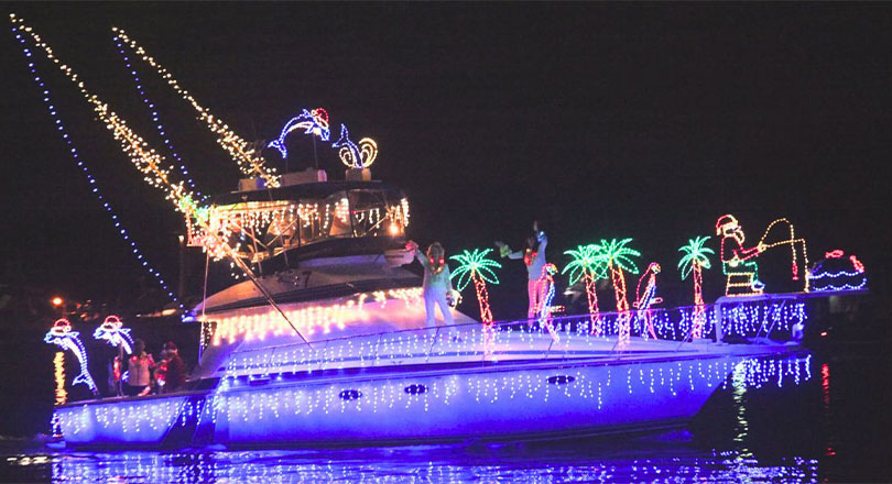 Lit Up Holiday Yacht