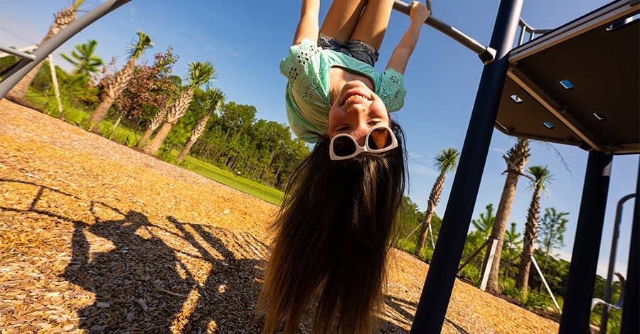 child playing on playground