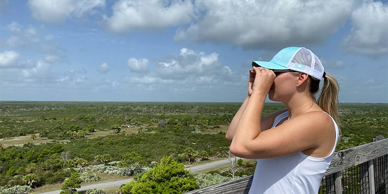 woman overlooking national park