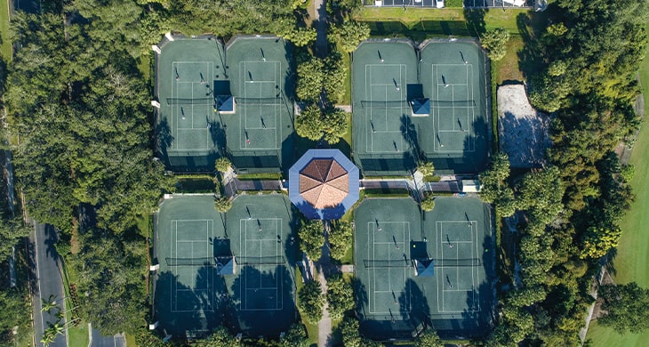 West Bay Club Aerial of Tennis Courts