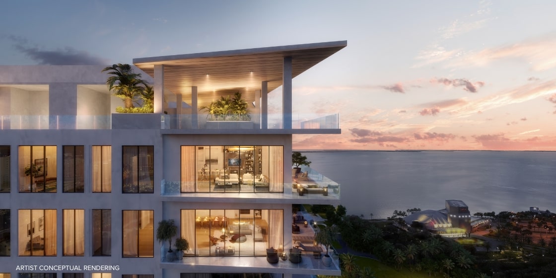 Terrace of One Park Sarasota, artist rendering