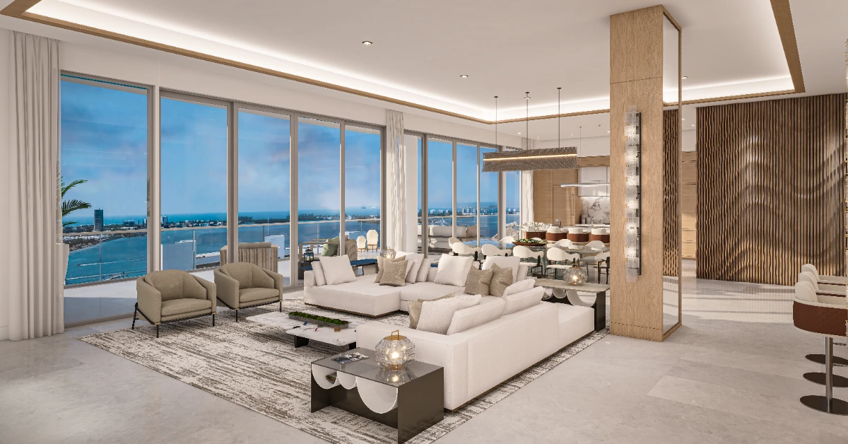 Luxury penthouse living room Sarasota