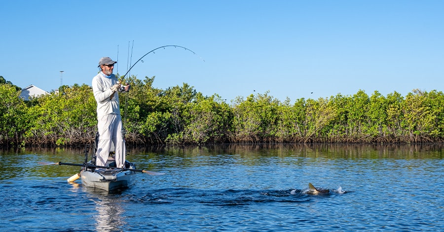 Fishing along the river