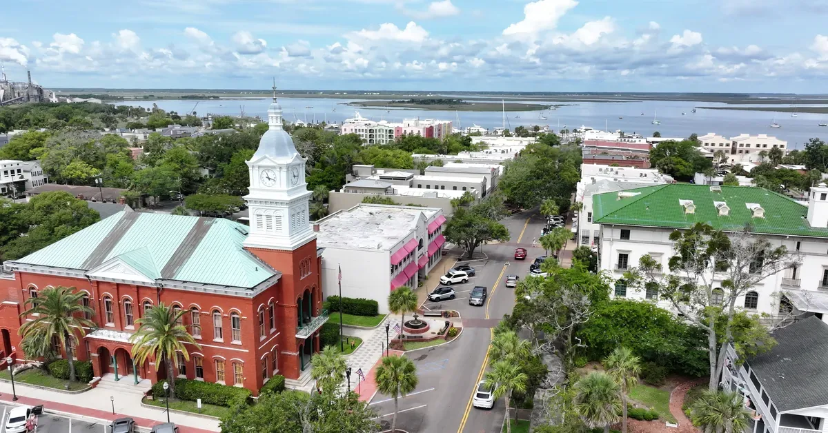 Downtown Amelia Island Drone