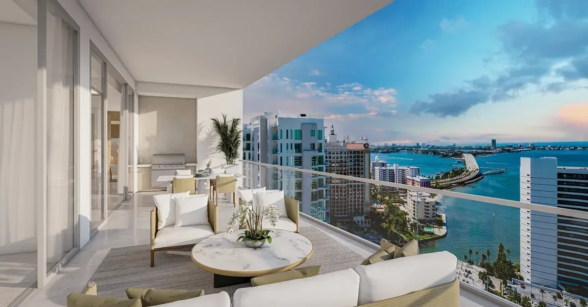 Ritz Carlton Residences Sarasota Bay Waterfront Terrace Rendering