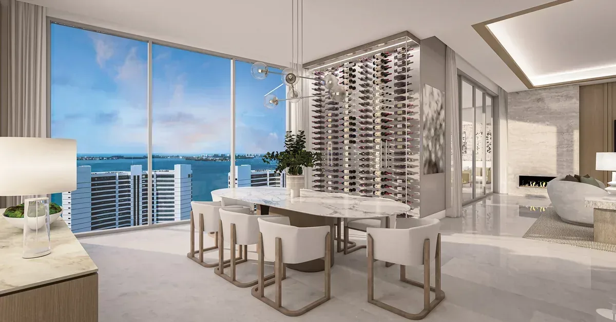 Ritz Carlton Residences Sarasota Bay Dining Room Rendering